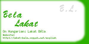 bela lakat business card